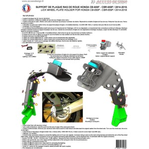 Portamatrículas a la rueda Honda CB650F negro