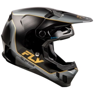 Casco FLY RACING Formula CC L.E. Underglow - Negro / Gris / Oro