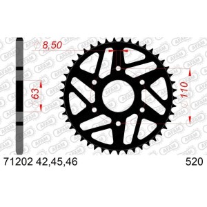 Kit de cadena AFAM 520XLR2 13/45 Standard - corona Standard 71202