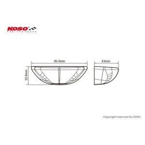 KOSO Led-Taillight, Smoke GT-03, e-mark.