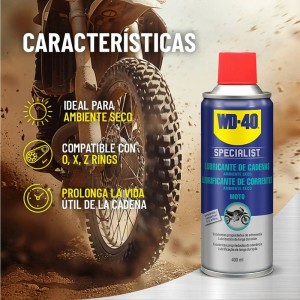 Lubricante de cadena WD-40 Specialist Moto condiciones secas - Spra...