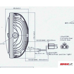 Faro LED KOSO Thunderbolt 170mm