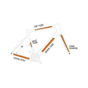 Kit adhesivos protectores cuadro ALGIS brillo Gravel/Carretera negro