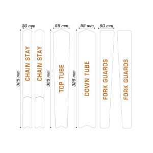 Kit adhesivos protectores cuadro ALGIS mate Gravel/Carretera blanco