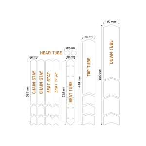 Kit adhesivos protectores cuadro ALGIS mate L LINES negro