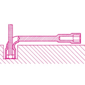 Llaves de pipa hexagonales dobles BETA, 7 mm, cromo pulido