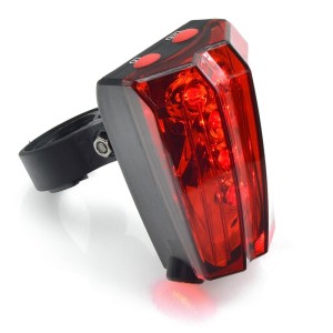 V BIKE Luz trasera de bicicleta, LED + indicador carril LASER