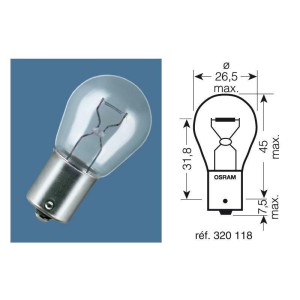 Lámpara OSRAM 7506 - P21W 12V 21W - 10 uds