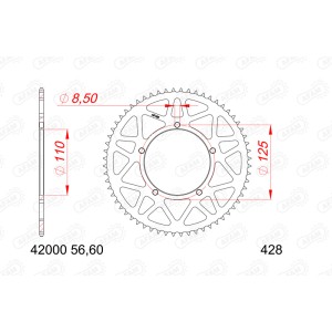 Kit de cadena AFAM A428M 13/60 - Corona aluminio tipo 42000