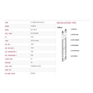 Kit de Mejora de Horquilla YSS Y-FCM37-KIT-01-014