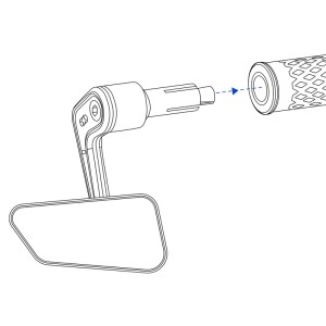 Retrovisor extremo manillar izquierdo universal OXFORD Horizon - negro