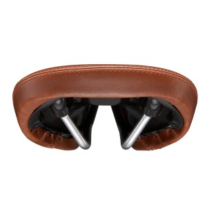 Sillín bici singlespeed VELO VL1369 marrón. Tokyo San-Esu. Raíles t...