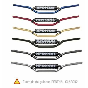 Manillar Renthal enduro plata con protector negro 693-01-SI-01-185