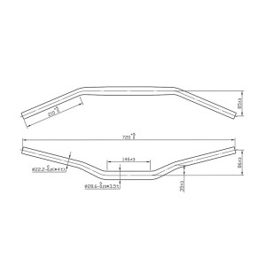 Manillar conico Ø28.6mm rojo V PARTS