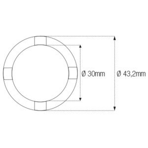 Vaso almenado cilíndrico para eje oscillante/chasis JMP Øint30mm /Ø...