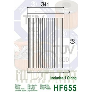 Filtro de aceite HIFLOFILTRO - HF655