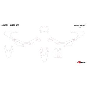 Kit de plástica RACETECH (6 piezas) - Rojo