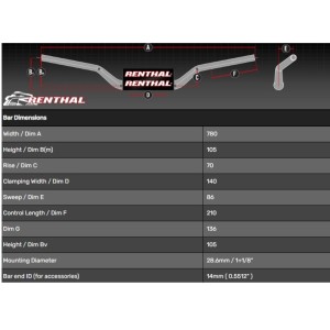 Manillar RENTHAL Fatbar® Street 819-50 Naked / YAM MT-09