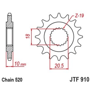 Piñón JT SPROCKETS acero estándar - 910 - 520