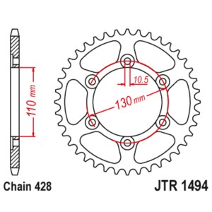 Corona JT SPROCKETS acero estándar 1494 - 428