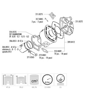 Kit de cilindro POLINI Evolution 3 - Minarelli Horizontal
