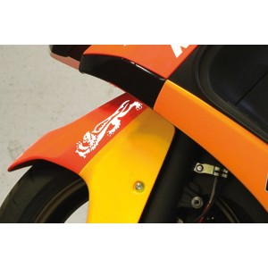 Adhesivo MALOSSI León lado izquierdo 23cm - Blanco