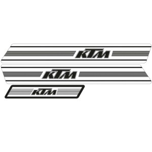 Kit adhesivos TECNOSEL OEM KTM GS 74-76 fondo blanco