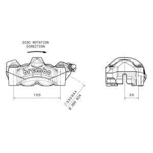 Pinza de freno delantera derecha BREMBO M50 titanio Ø30mm