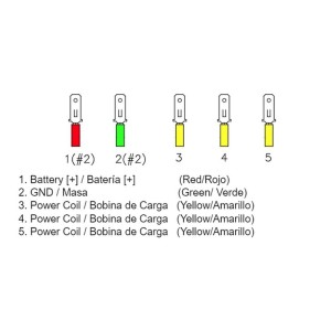Regulador de corriente Universal 35A 12V sin sensor 7 cables