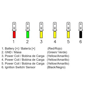 Regulador de corriente Universal 35A 12V con sensor 6 cables