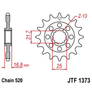 Piñón con goma anti-ruido JT SPROCKETS acero 1373 - 520