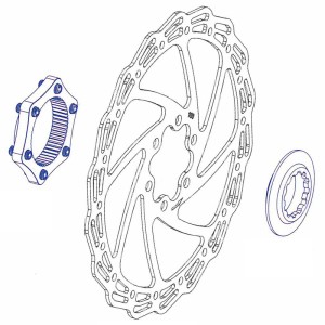 Conversor disco universal a center lock con arandela de cierre colo...
