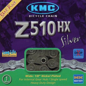 Cadena KMC Z1eHX Wide 1 velocidad 112 eslabones plata