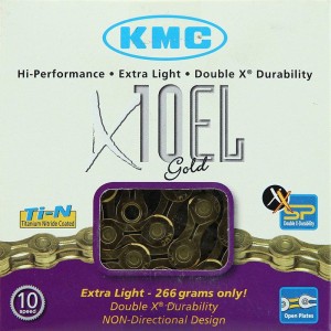 Cadena KMC X10EL 10 velocidades 114 eslabones oro