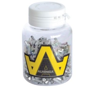 ALHONGA Bote 500 Terminales de cable Ø2mm. Aluminio plata