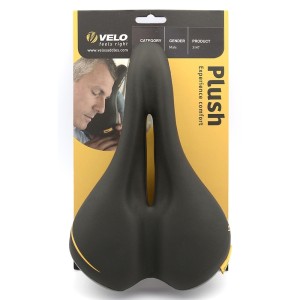 Sillín bicicleta VELO VL3147 prostático. Negro. Masculino