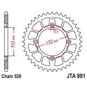 Corona JT 891 de aluminio con 46 dientes