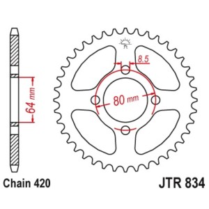 Corona JT SPROCKETS acero estándar 834 - Paso 420