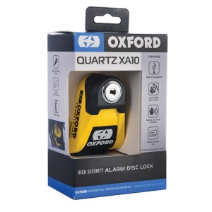 Candado de disco con alarma OXFORD XA10 - Ø10mm amarillo / negro