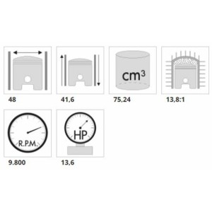 Kit grupo térmico Polini Zundapp S6000 (41,6) 80 cc