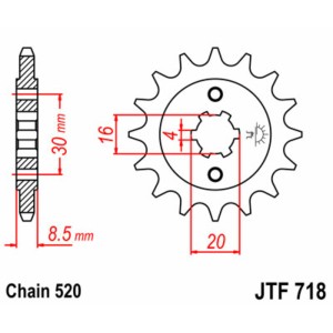 Piñon JT 718 de acero con 13 dientes