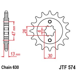 Piñón JT SPROCKETS acero estándar 574 - Paso 630