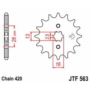 Piñón JT SPROCKETS acero estándar 563 - Paso 420