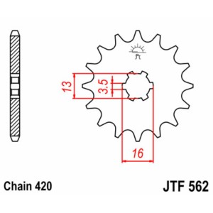 Piñón JT SPROCKETS acero estándar 562 - Paso 420