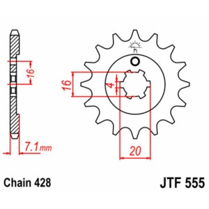 Piñón JT SPROCKETS acero estándar 555 - Paso 428