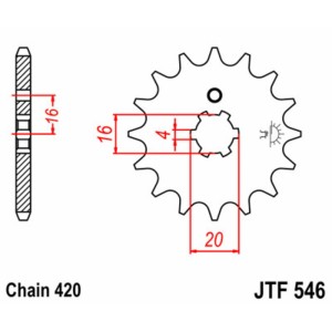 Piñón JT SPROCKETS acero estándar 546 - Paso 420