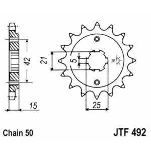 Piñón JT SPROCKETS acero estándar 492 - Paso 520