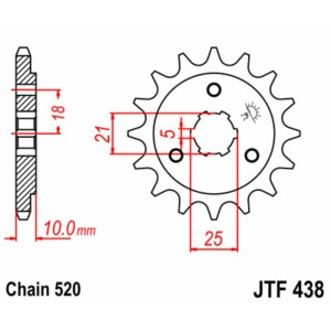 Piñón JT SPROCKETS acero estándar 438 - Paso 520