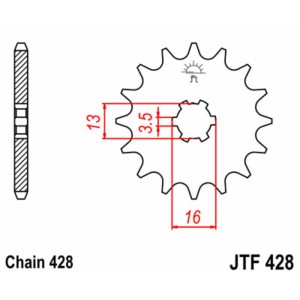 Piñón JT SPROCKETS acero estándar 428 - Paso 428