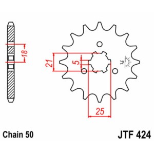 Piñón JT SPROCKETS acero estándar 424 - Paso 530